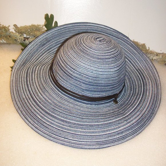 SOLD! Sloggers NWOT Wide Brim Blue Braided Sun Hat w/ Wind Lanyard - UPF 50+ - Picture 6 of 12